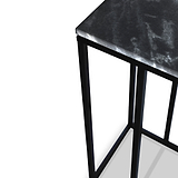 Elissa Black Marble Side Table with Black Leg
