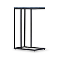Elissa Grey Blue Marble Side Table with Black Leg