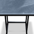 Elissa Grey Blue Marble Side Table with Black Leg