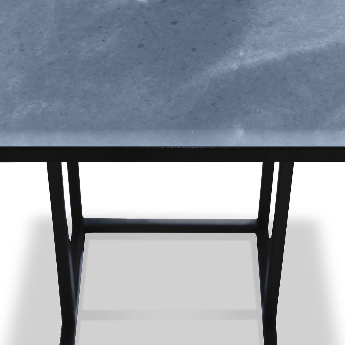 Elissa Grey Blue Marble Side Table with Black Leg