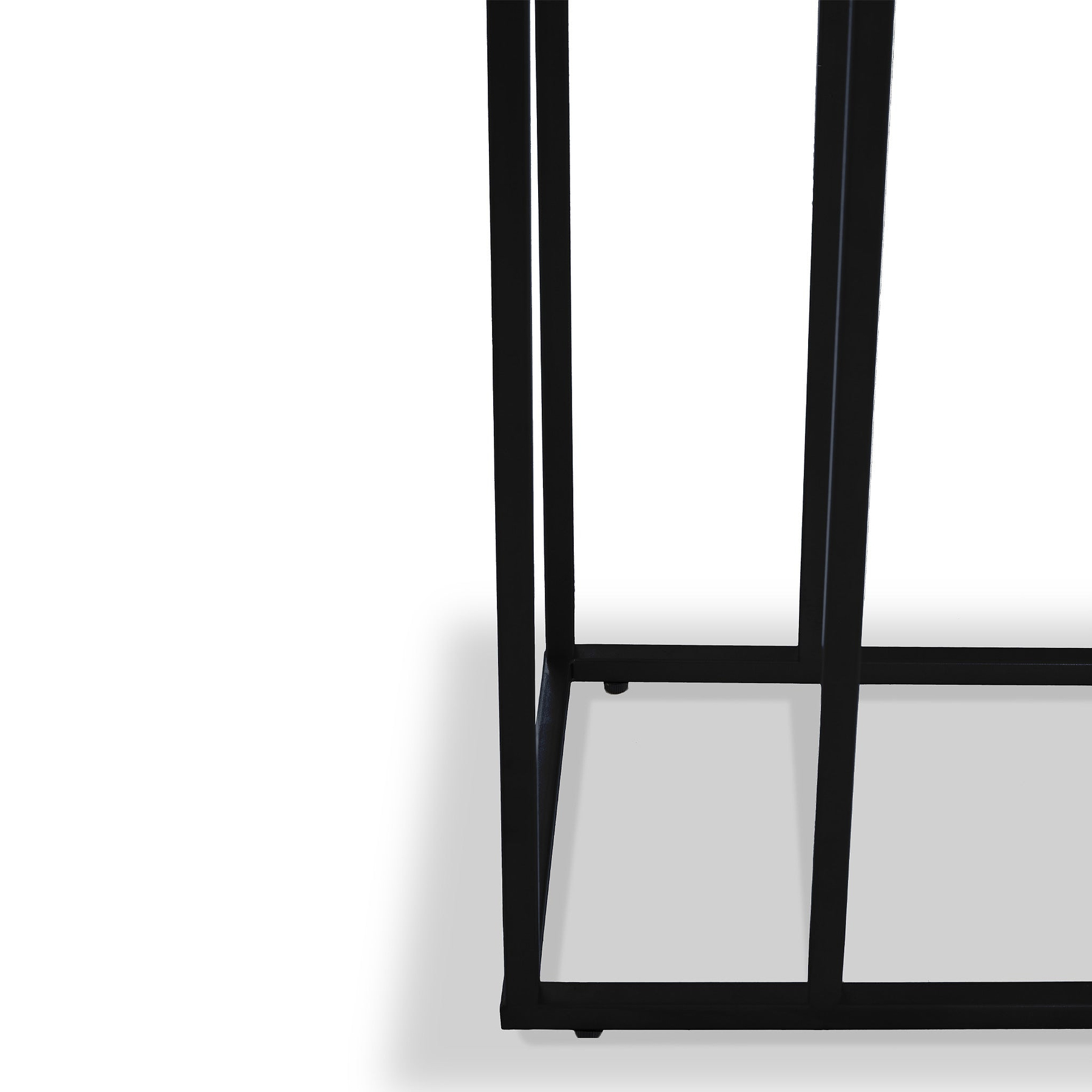 Elissa Grey Blue Marble Side Table with Black Leg