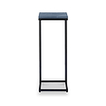 Elissa Grey Blue Marble Side Table with Black Leg