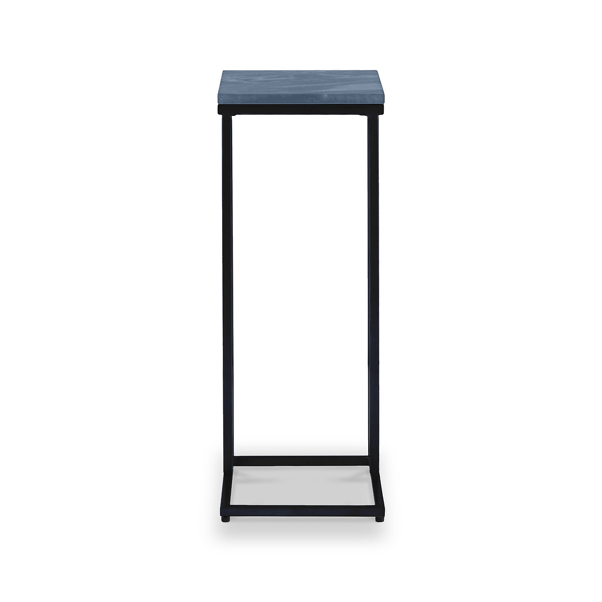 Elissa Grey Blue Marble Side Table with Black Leg