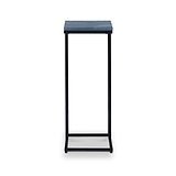 Elissa Grey Blue Marble Side Table with Black Leg