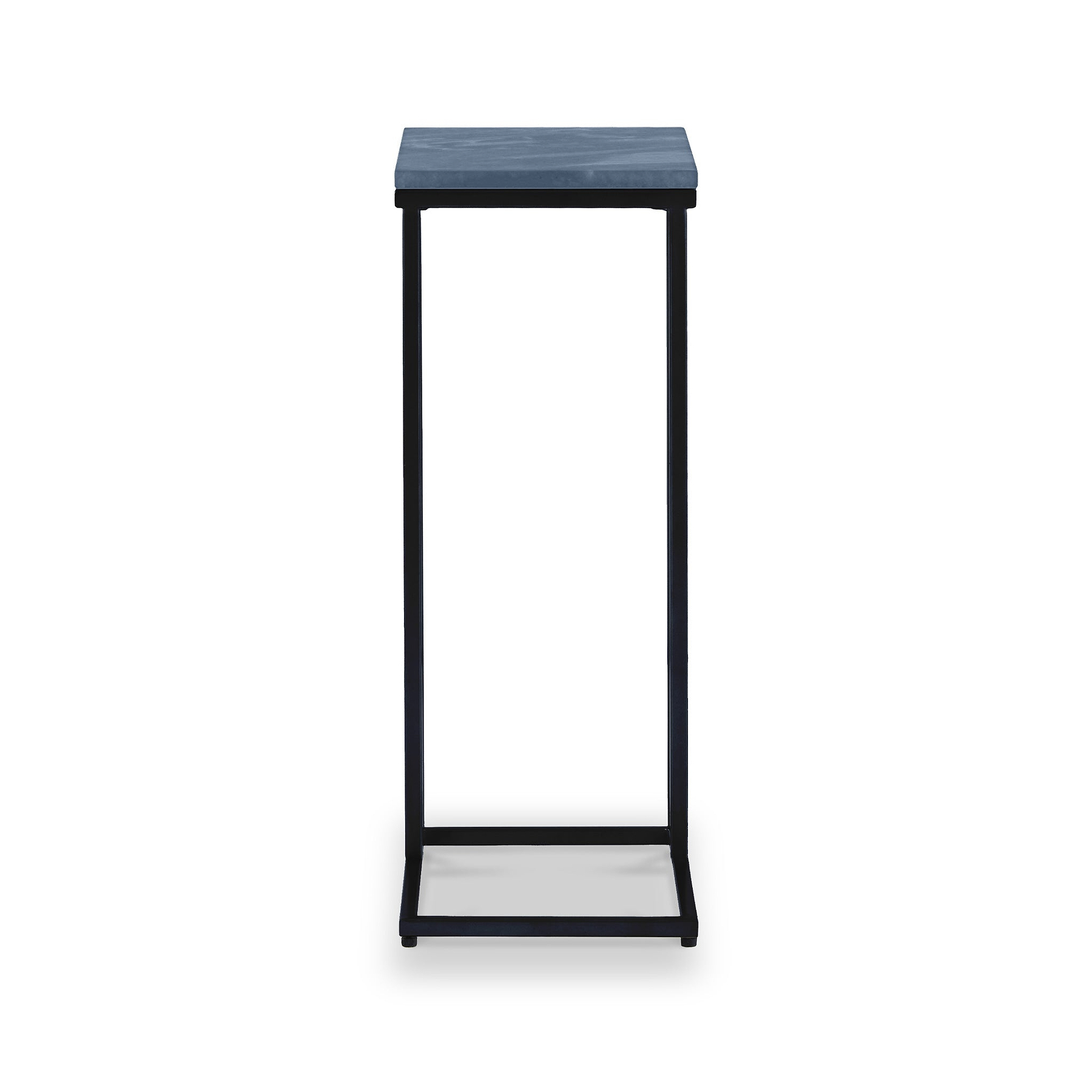 Elissa Grey Blue Marble Side Table with Black Leg