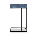 Elissa Grey Blue Marble Side Table with Black Leg