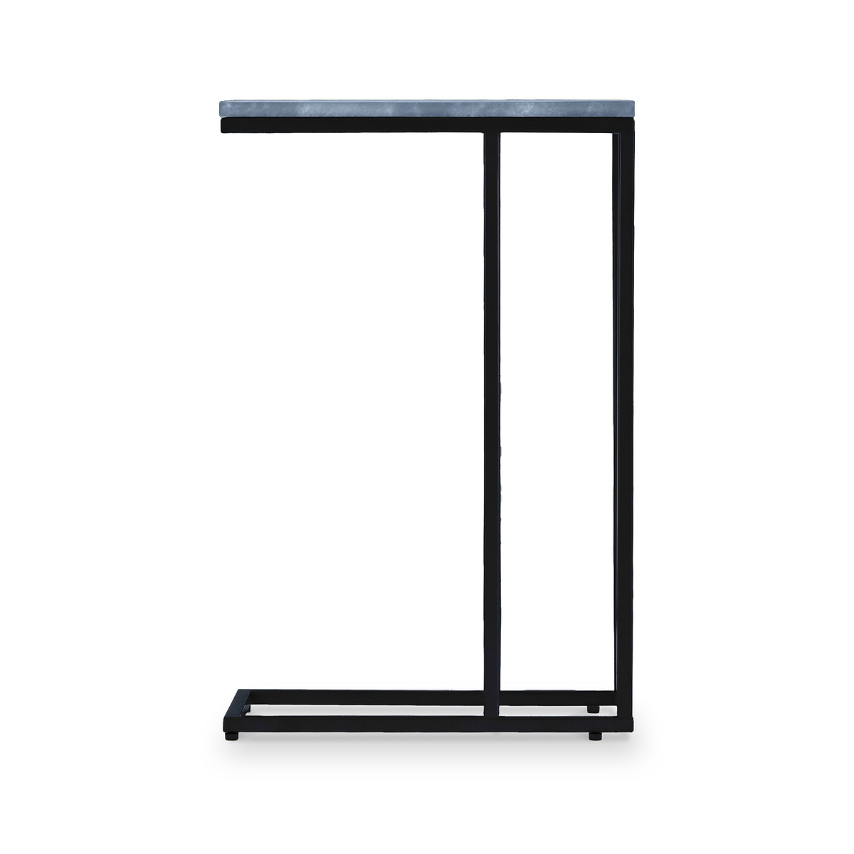 Elissa Grey Blue Marble Side Table with Black Leg