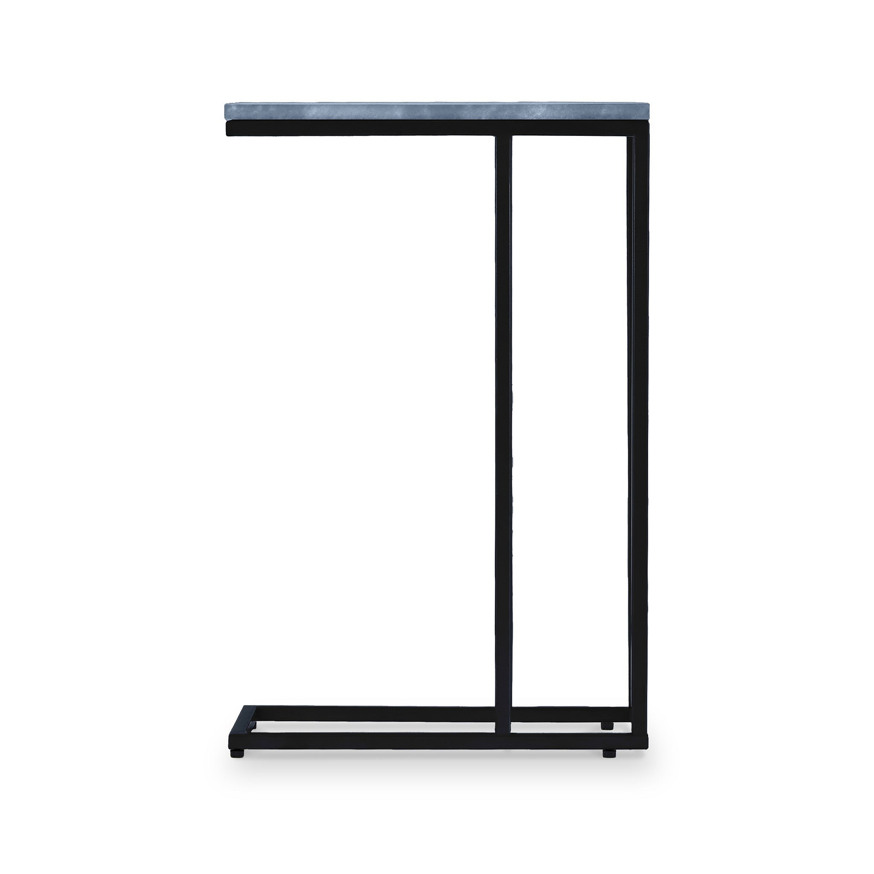 Elissa Grey Blue Marble Side Table with Black Leg