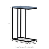 Elissa Grey Blue Marble Side Table with Black Leg dimensions