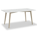 Jakob Oak Rectangular Dining Table with Quartz Stone Marble Effect Top