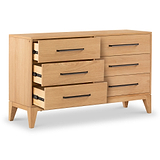 Sunburst Oak 6 Drawer Chest from Roseland Furniture