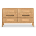 Sunburst Oak 6 Drawer Chest