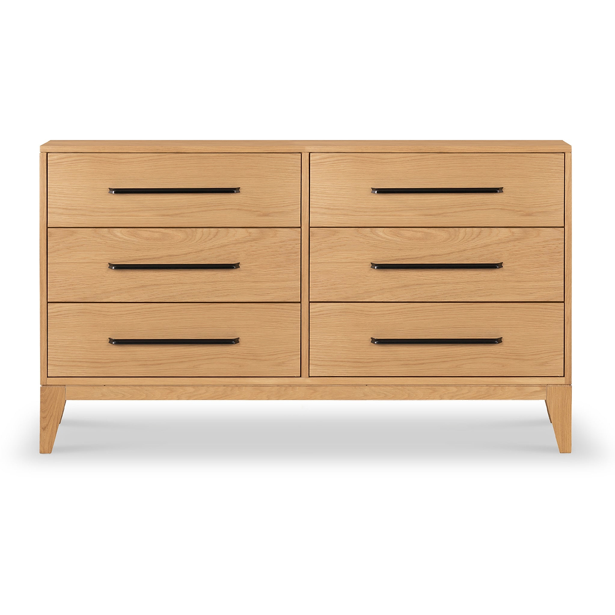 Sunburst Oak 6 Drawer Chest