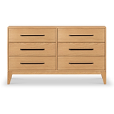 Sunburst Oak 6 Drawer Chest