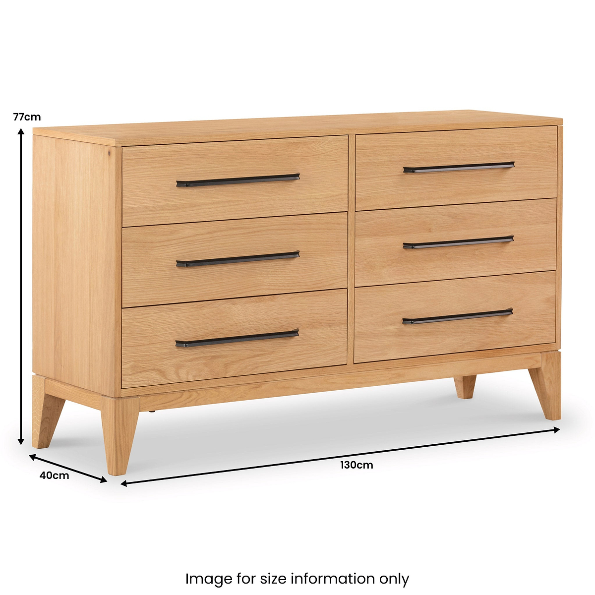 Sunburst Oak 6 Drawer Chest