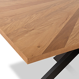 Sunburst Oak 240cm Rectangular Dining Table