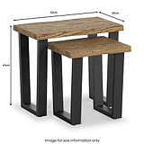 Isaac Oak Nest of Tables dimensions