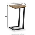 Isaac Oak Side Table dimensions