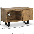 Isaac Oak 90cm Corner TV Stand dimensions