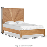 Sunburst Oak Double Bed Frame dimensions