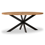 Sunburst Oak 180cm Ellipse Dining Table from Roseland Furniture