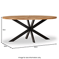 Sunburst Oak 180cm Ellipse Dining Table dimensions