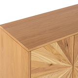 Sunburst Oak Large 2 Door 3 Drawer Sideboard