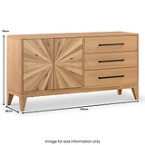 Sunburst Oak Large 2 Door 3 Drawer Sideboard dimensions