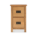 Surrey Slim 2 Drawer Oak Bedside Cabinet