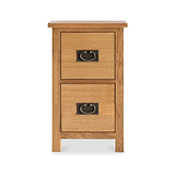Surrey Slim 2 Drawer Oak Bedside Cabinet