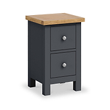 Farrow Charcoal Slim Bedside Table from Roseland Furniture