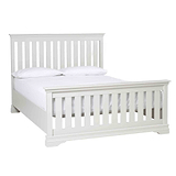 Melrose Cotton White King Size Slatted Bed Frame from Roseland Furniture