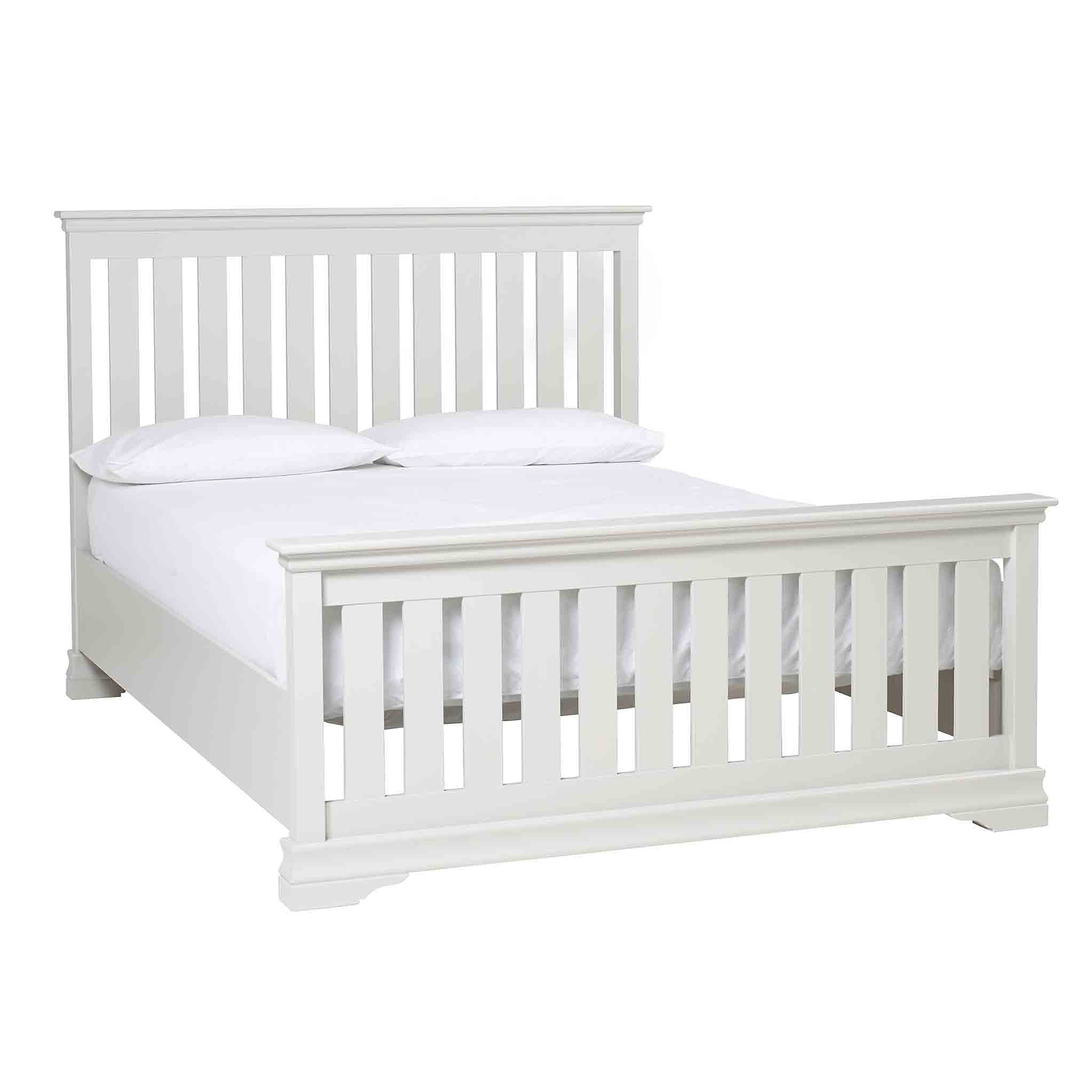 Melrose Cotton White King Size Slatted Bed Frame from Roseland Furniture