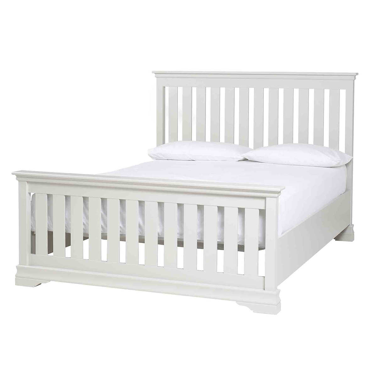 Melrose Cotton White 5ft Slatted Bed Frame 