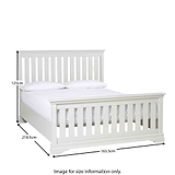Dimensions for the Melrose Cotton White King Size Slatted Bed Frame 