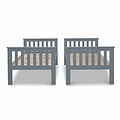 end view of the separated 3ft beds from the Carlson Grey Detachable Single Bunk Beds