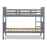 Side view of the Carlson Grey Detachable Single Bunk Beds
