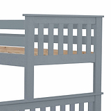 close up of slatted footboard on the Carlson Grey Triple Sleeper Bunk Bed