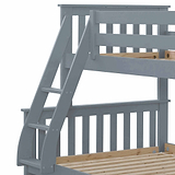 close up of painted grey frame on the Carlson Grey Triple Sleeper Bunk Bed