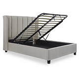 Mia Stone Velvet 4ft6 Double Ottoman Storage Bed Frame