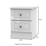 Kinsley White Gloss 3 Drawer Bedside Cabinet from Roseland size
