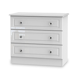 Kinsley White Gloss 2 Drawer Bedside Cabinet from Roseland