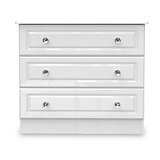 Kinsley White Gloss 2 Drawer Bedside Cabinet from Roseland