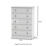 Kinsley White Gloss 3 Drawer Chest from Roseland size