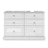 Kinsley White Gloss 6 Drawer Chest from Roseland