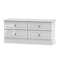 Kinsley White Gloss 4 Drawer Low Storage Unit from Roseland
