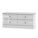Kinsley White Gloss 4 Drawer Low Storage Unit from Roseland