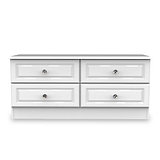 Kinsley White Gloss 4 Drawer Low Storage Unit from Roseland