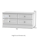 Kinsley White Gloss 4 Drawer Low Storage Unit from Roseland size
