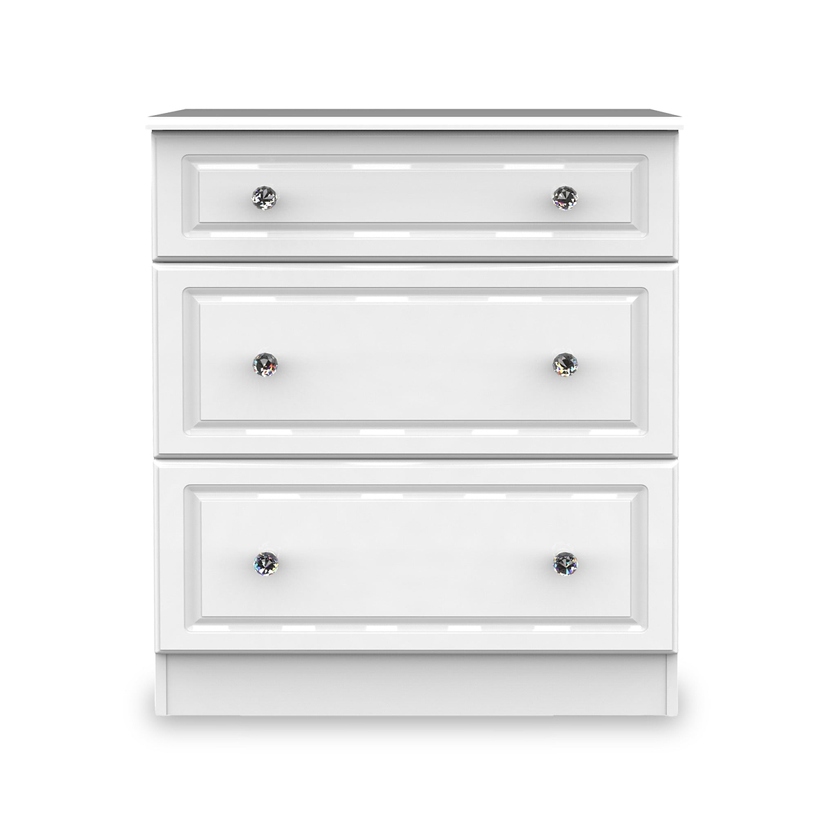Kinsley White Gloss 3 Piece Bedroom Set from Roseland